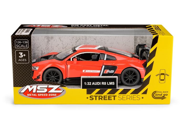 Daffi, MSZ, Audi R8 LMS, pojazd, model metalowy, czerwony, 1:32