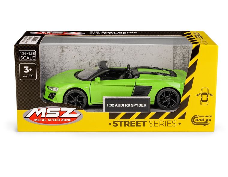Daffi, MSZ, Audi R8 Spyder, pojazd, model metalowy, zielony, 1:32