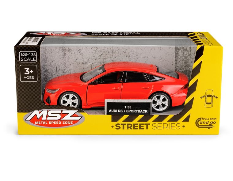 Daffi, MSZ, Audi RS 7 Sportback, pojazd, model metalowy, czerwony, 1:35