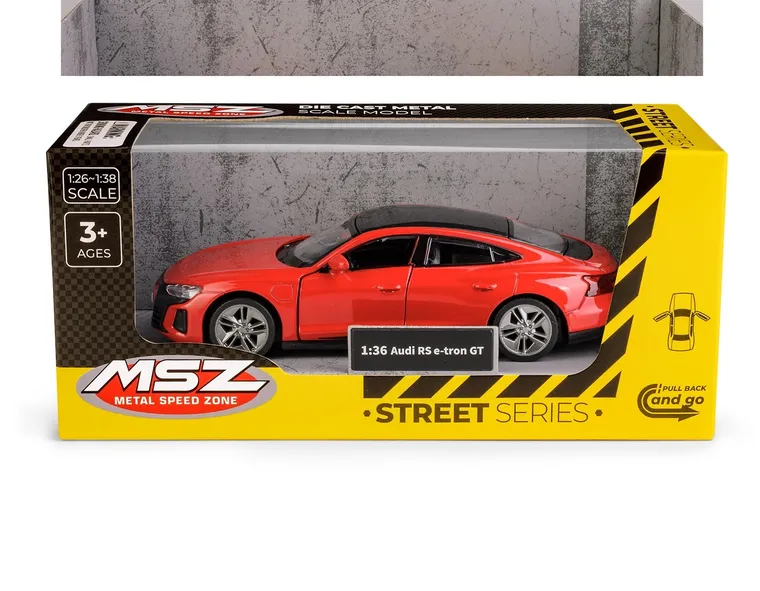 Daffi, MSZ, Audi RS E-Tron GT, pojazd, model metalowy, czerwony, 1:36