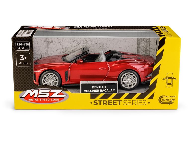 Daffi, MSZ, Bentley Mulliner Bacalar, pojazd, model metalowy, czerwony, 1:32