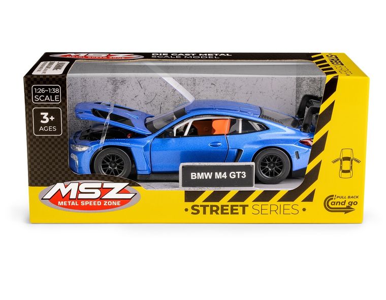 Daffi, MSZ, BMW M4 GT3, pojazd, model metalowy, niebieski, 1:32
