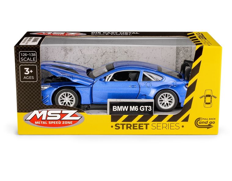 Daffi, MSZ, BMW M6 GT3, pojazd, model metalowy, niebieski, 1:32