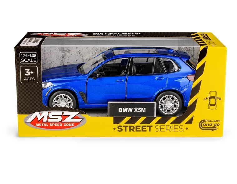 Daffi, MSZ, BMW X5M, pojazd, model metalowy, niebieski, 1:32