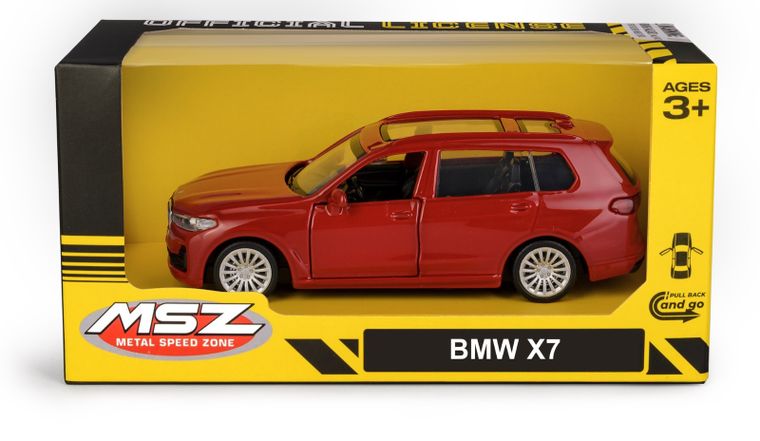 Daffi, MSZ, BMW X7, pojazd, model metalowy, czerwony, 5"