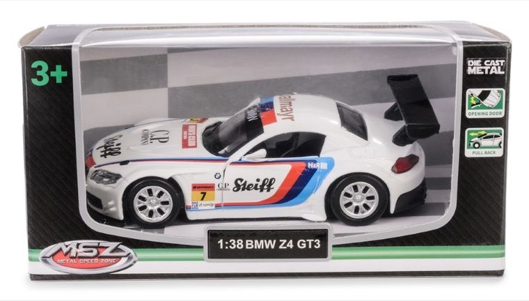 Daffi, MSZ, BMW Z4 GT3, pojazd, model metalowy, biały, 1:38