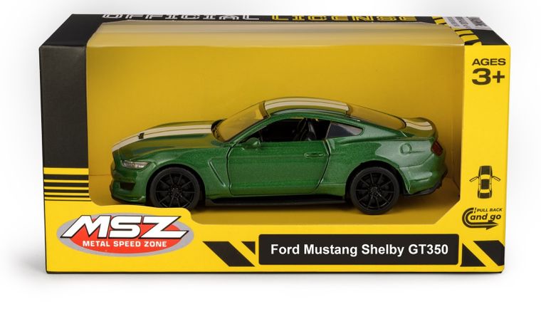 Daffi, MSZ, Ford Mustang Shelby GT350, pojazd, model metalowy, zielony, 5"