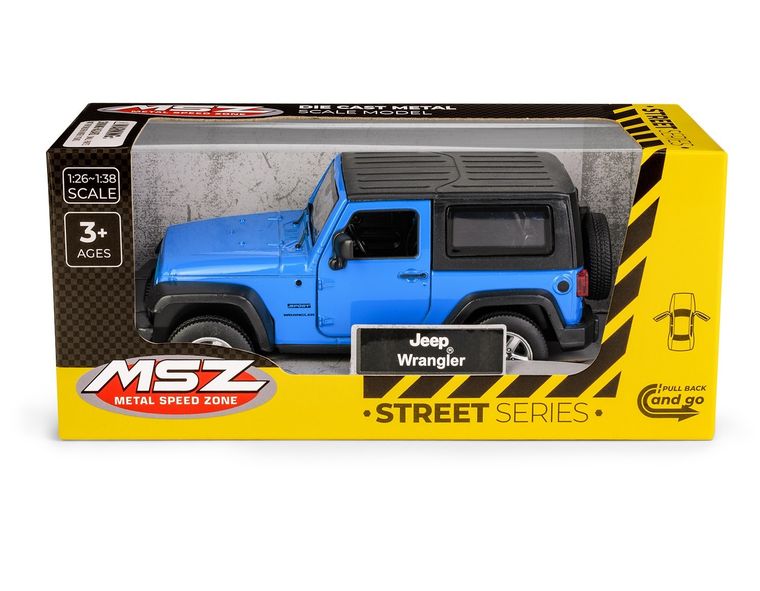 Daffi, MSZ, Jeep Wrangler, pojazd, model metalowy, niebieski, 1:32