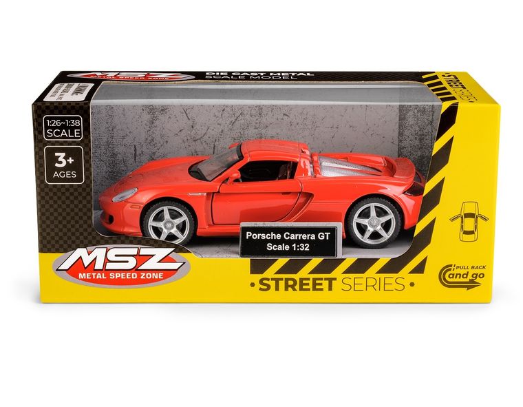 Daffi, MSZ, Porsche Carrera GT, pojazd, model metalowy, czerwony, 1:32