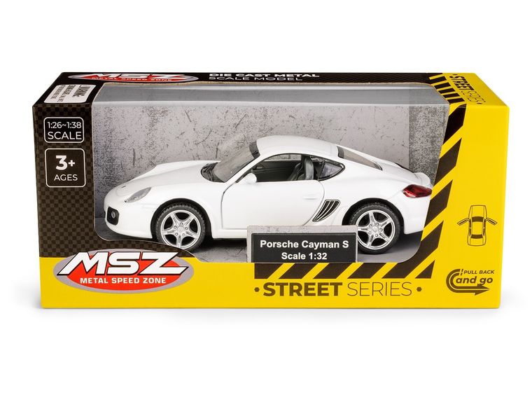 Daffi, MSZ, Porsche Cayman S, pojazd, model metalowy, biały, 1:32
