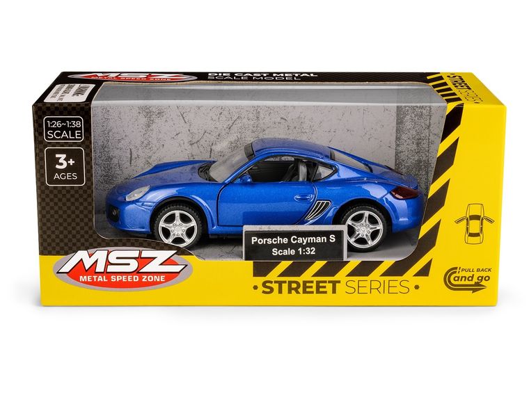 Daffi, MSZ, Porsche Cayman S, pojazd, model metalowy, niebieski, 1:32