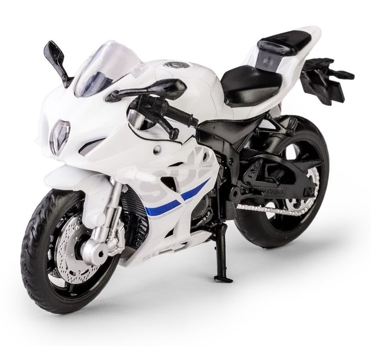 Daffi, MSZ, Suzuki GSX-R1000, motocykl, model metalowy, biały, 1:18
