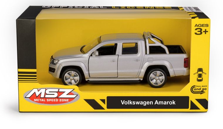 Daffi, MSZ, Volkswagen Amarok, pojazd, model metalowy, srebrny, 5"