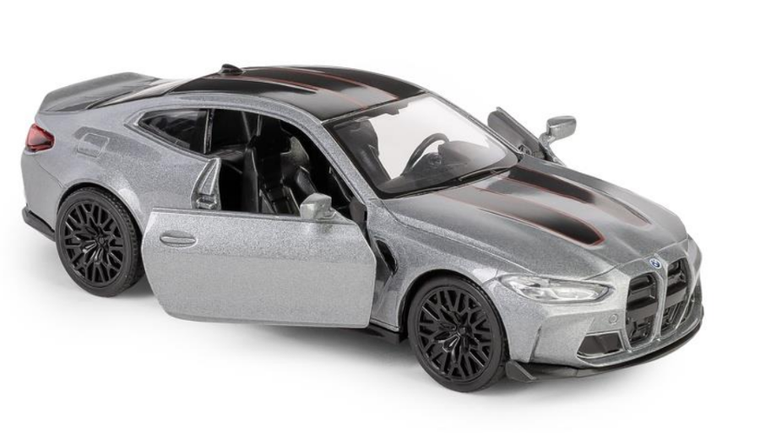 Daffi, RMZ City, BMW M4 CSL 2023, pojazd, model metalowy, szary, 1:32