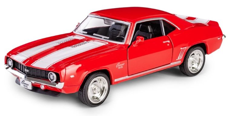 Daffi, RMZ City, Chevrolet Camaro 1969, pojazd, model metalowy, czerwony, 1:36