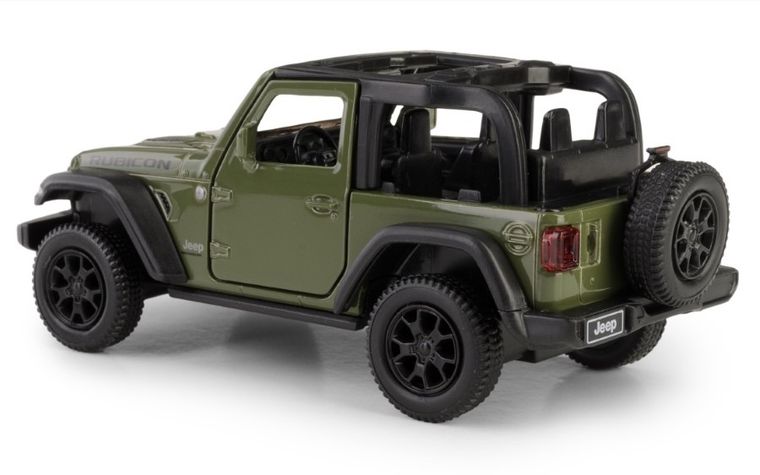 Daffi, RMZ City, Jeep Wrangler Rubicon 2021, Convertible, pojazd, model metalowy, zielony, 1:35