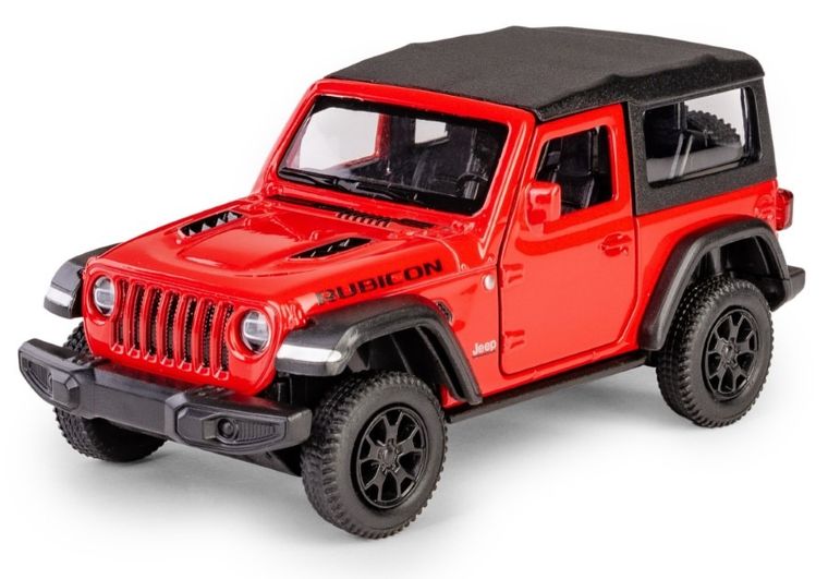 Daffi, RMZ City, Jeep Wrangler Rubicon 2021 Soft Top, pojazd, model metalowy, czerwony, 1:32