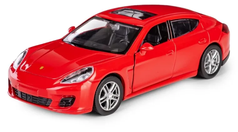 Daffi, RMZ City, Porsche Panamera Turbo, pojazd, model metalowy, czerwony, 1:32