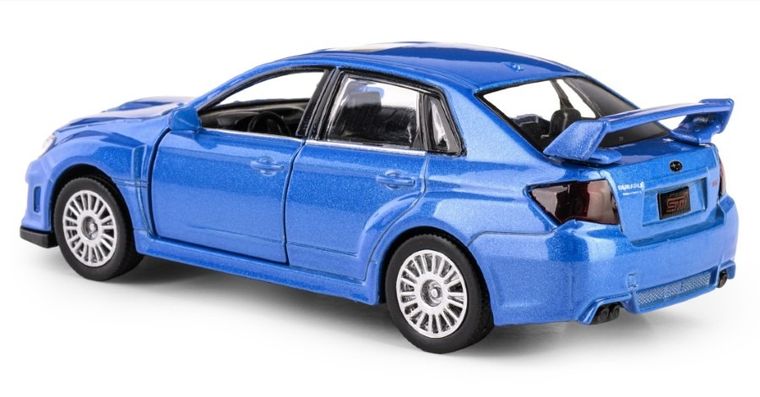 Daffi, RMZ City, Subaru WRX STI 2010, pojazd, model metalowy, niebieski, 1:36