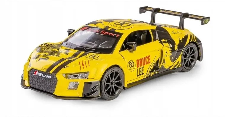 Daffi, RMZ Hobby, Audi R8 LMS Bruce Lee, pojazd, interaktywny model metalowy, żółty, 1:32