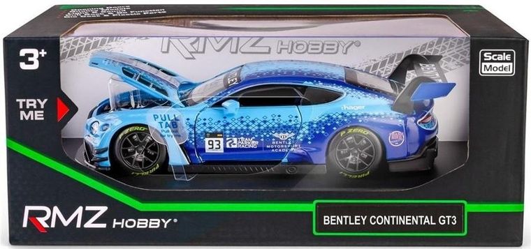 Daffi, RMZ Hobby, Bentley Continental GT3 2020 #93, pojazd, interaktywny model metalowy, 1:32