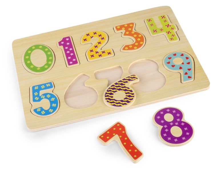 Daffi, układanka drewniana, cyfry, 10 elementów