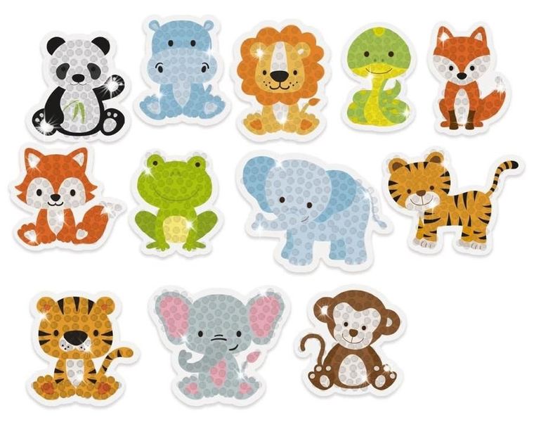 Dalprint, cekinowa mozaika, naklejki DIY, dzikie zwierzęta