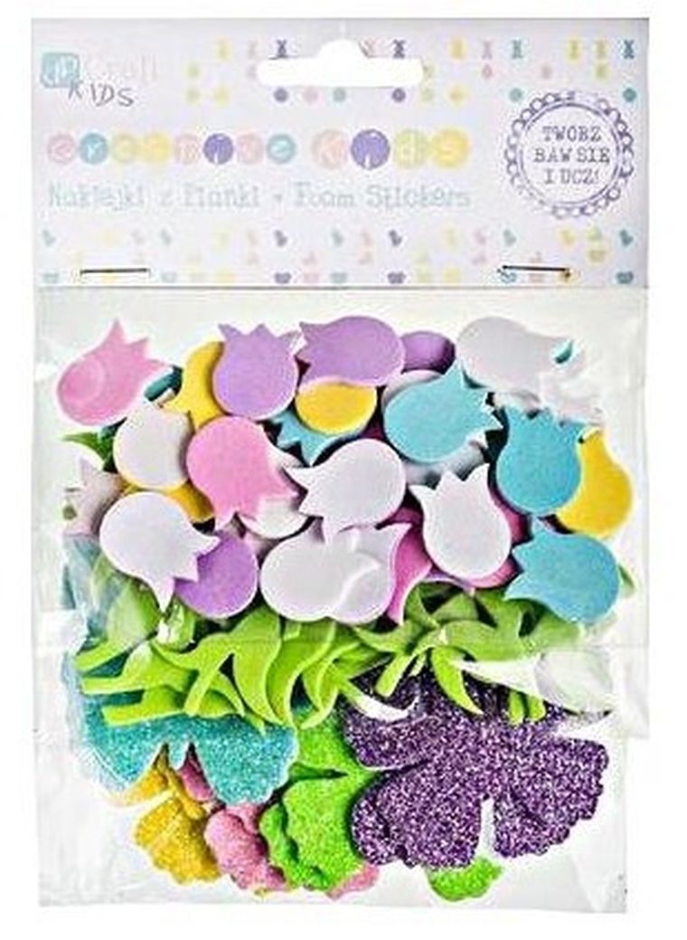 Dalprint, naklejki z pianki, tulipany i motyle, 92 szt.