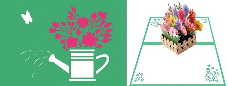 DaVinci, karnet z kopertą Pop-Up, 12-18 cm, Kwietnik