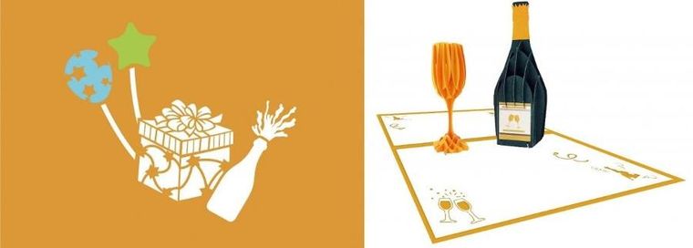 DaVinci, karnet z kopertą Pop-Up, 12-18 cm, Szampan