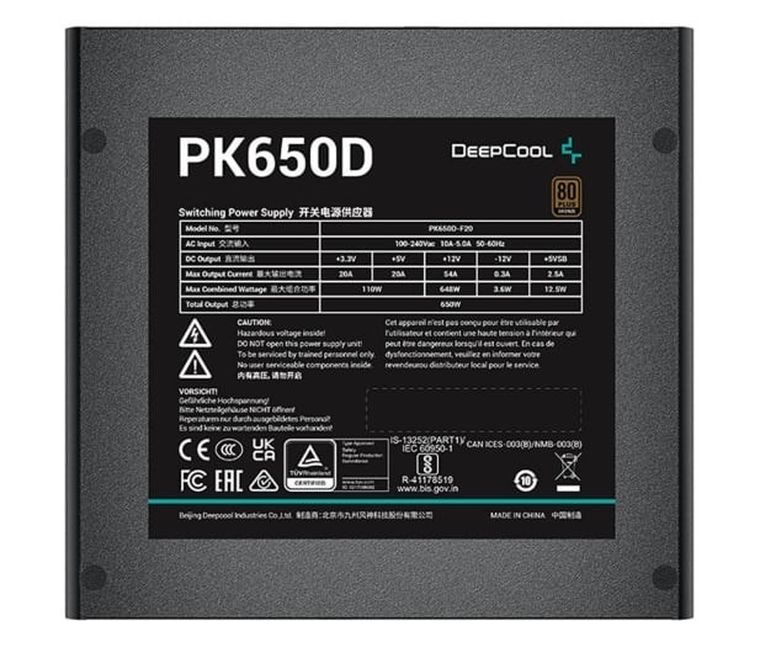 DeepCool, zasilacz, PK650D, 650W, Bronze