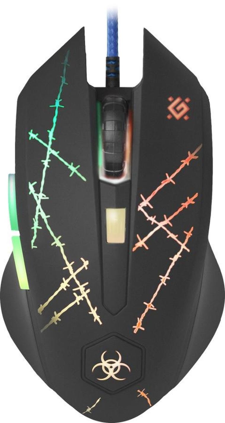 Defender, Forced, mysz przewodowa, Gm-020l 800/1800/2400/3200 Dpi, 6p + podkładka + gra, 52020