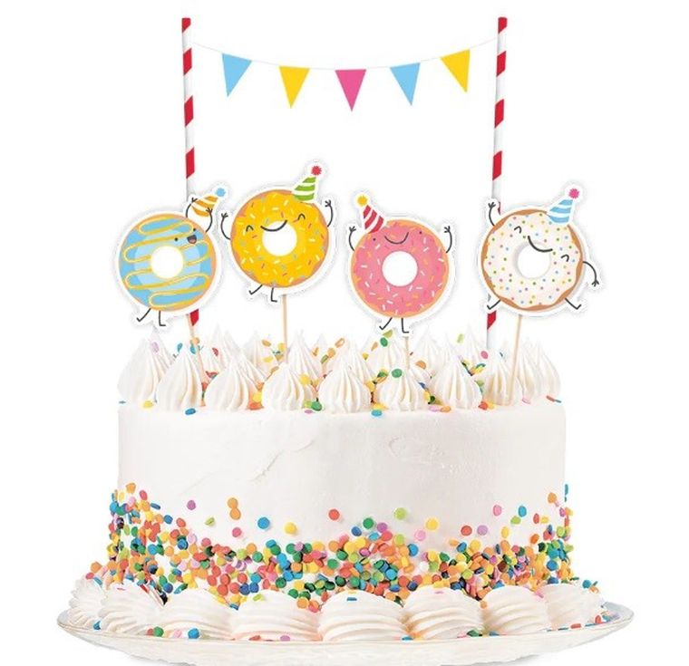 Dekoracje do ciast, Donut, 4 szt.