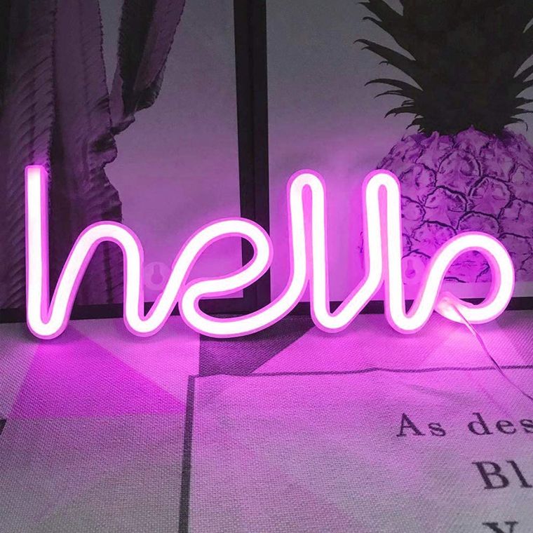 Dekoracyjna lampka neonowa LED, hello