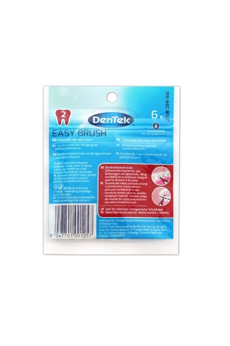 DenTek, szczoteczki międzyzębowe Easy Brush, ISO 2, 0.5 mm, 12 szt.