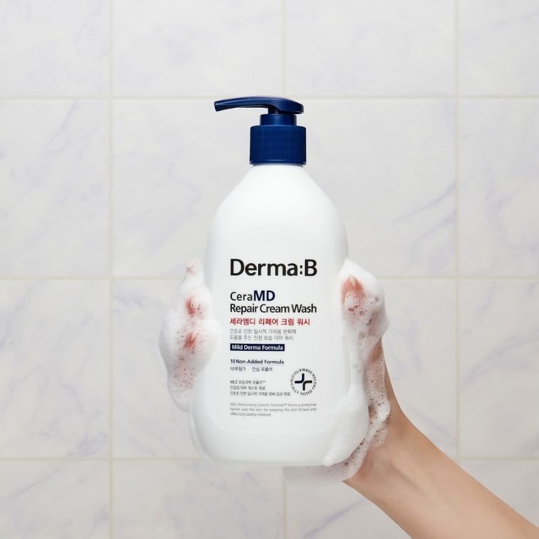 Derma:B, Ceramd, nawilżający i łagodzący kremowy żel do mycia ciała, 400 ml