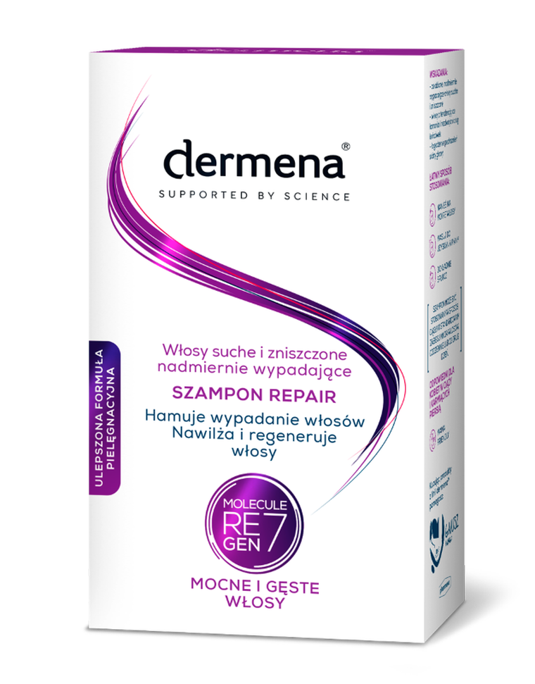 Dermena, Hair Care, Repair, szampon odbudowujący, hamujący wypadanie włosów, 200 ml