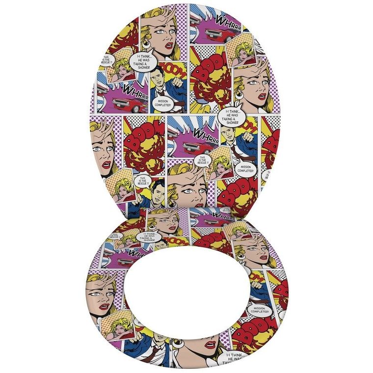 Deska sedesowa, pop-art, wolno opadająca