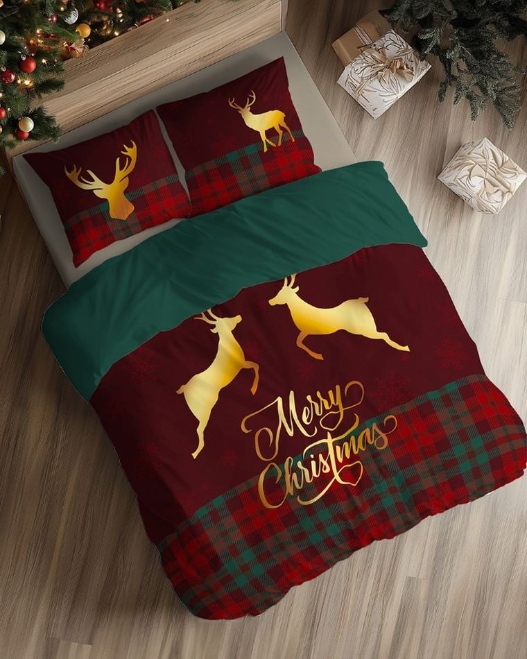 Detexpol, Święta, 2-częściowy komplet pościeli, bawełna, 160-200 cm