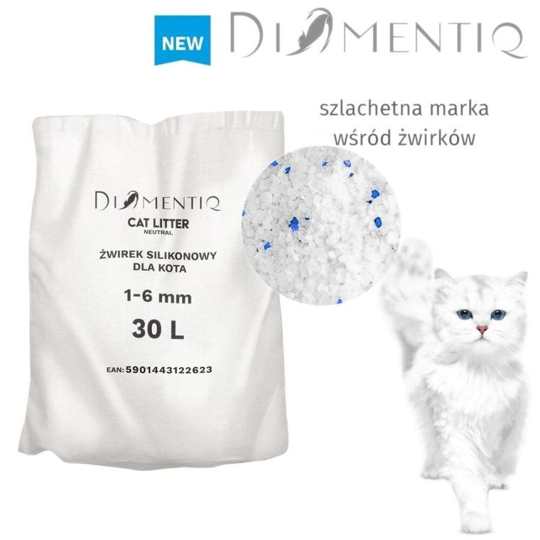 Diamentiq, żwirek neutral 30l+karton