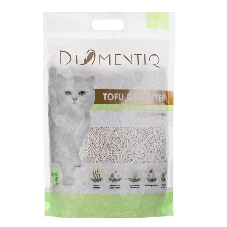 Diamentiq, żwirek tofu zbrylający 2, 5 kg matcha
