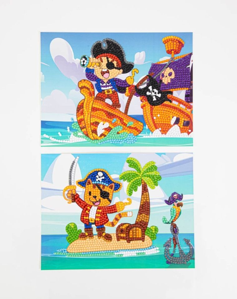 Diamond Dotz by number, diamentowa mozaika, A'hoy pirates, 2 obrazki