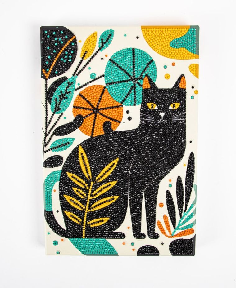 Diamond Dotz, diamentowa mozaika, Boho cat