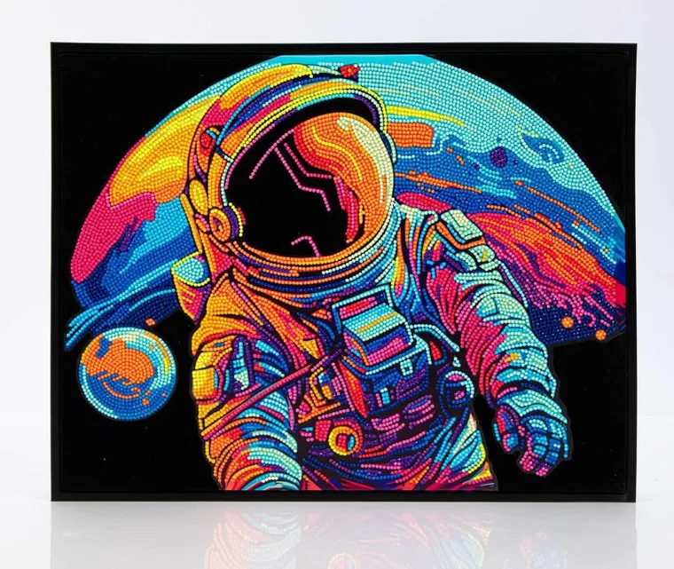 Diamond Dotz, diamentowa mozaika, flokowana, Neon Astronaut