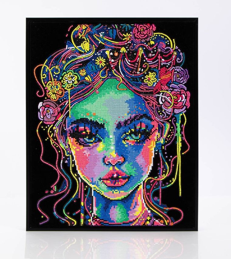 Diamond Dotz, diamentowa mozaika, flokowana, Neon girl