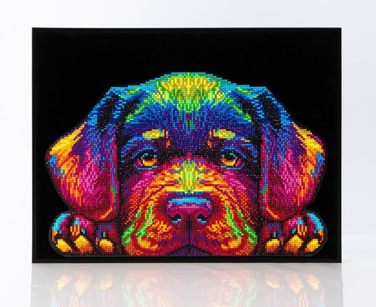 Diamond Dotz, diamentowa mozaika, flokowana, Neon Puppy