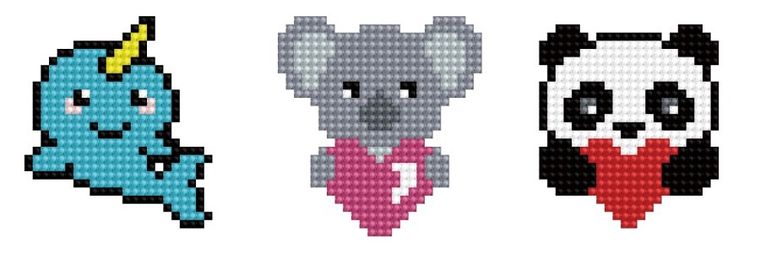 Diamond Dotz, diamentowa mozaika, Love You Chums, naklejki, 3 szt.