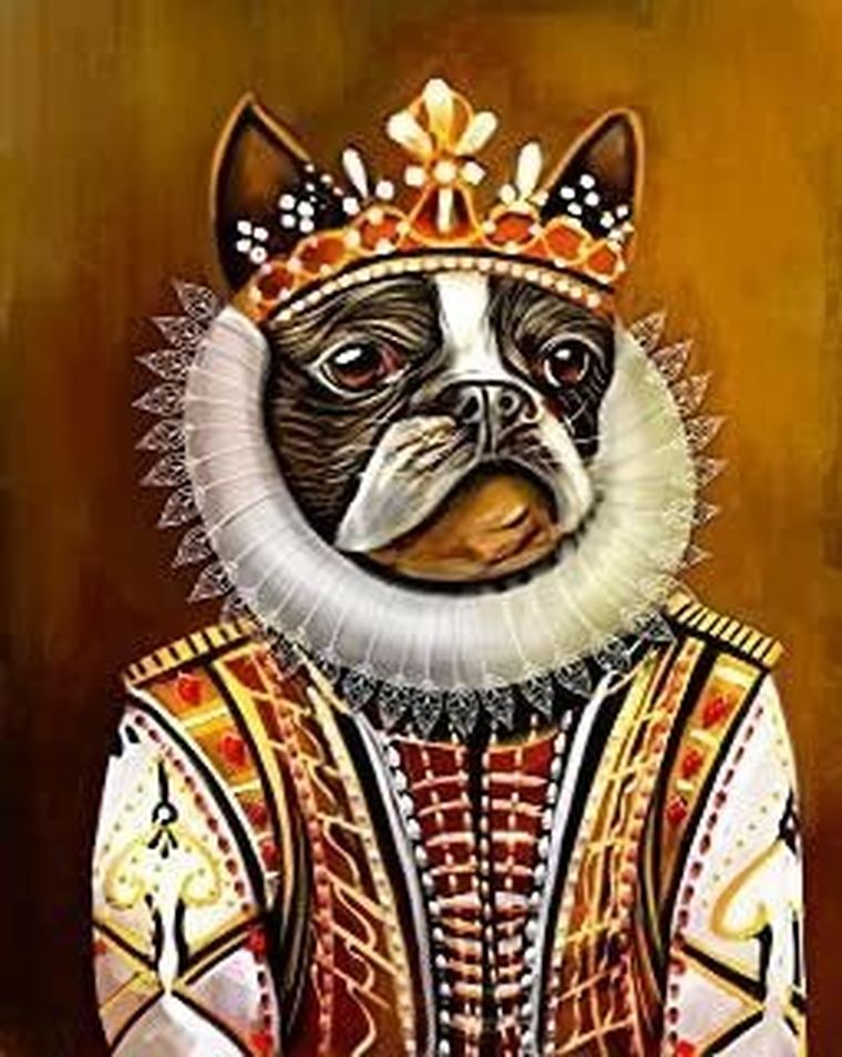 Diamond Painting, haft diamentowy, obraz 5D, mozaika diamentowa, pies, 40-50 cm