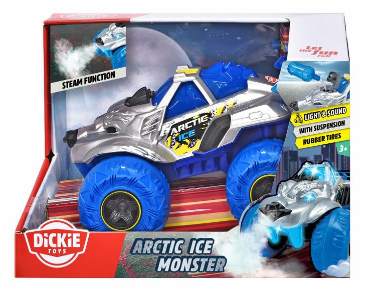 Dickie, Ice Monster, interaktywny pojazd terenowy z funkcją pary, 25 cm