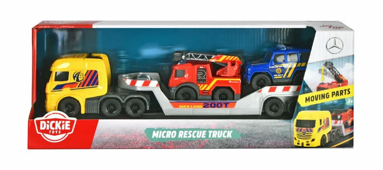 Dickie, Tir Mercedes, laweta z pojazdami, 32 cm
